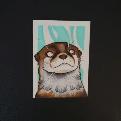 Otter aceo art card thumbnail 2