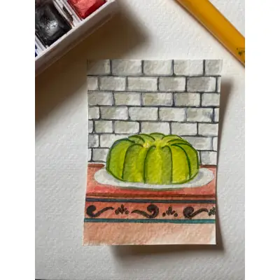 The Mighty Jello Mold aceo art card thumbnail 1