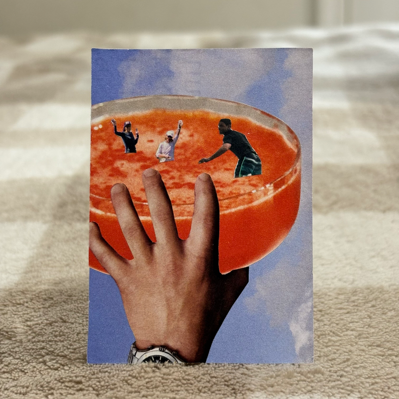 Swimming in a Fun Drink aceo art card