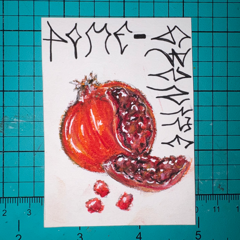 Pomegranate aceo art card
