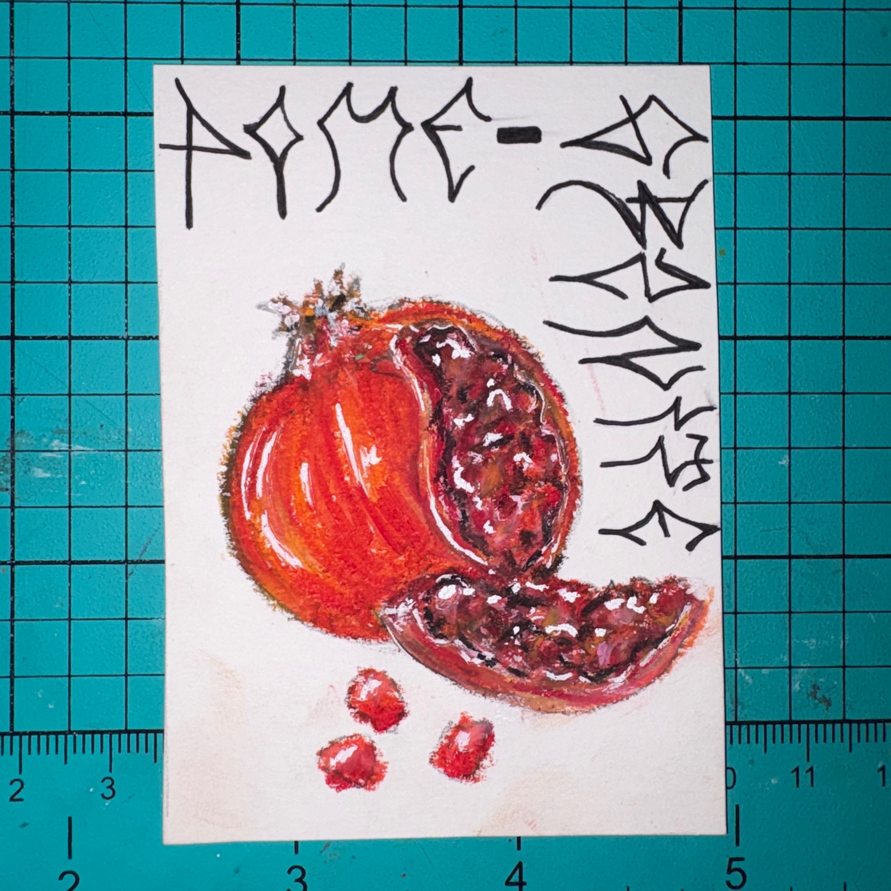 Pomegranate aceo art card
