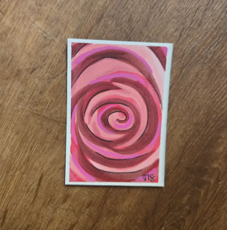 Abstract Rose aceo art card