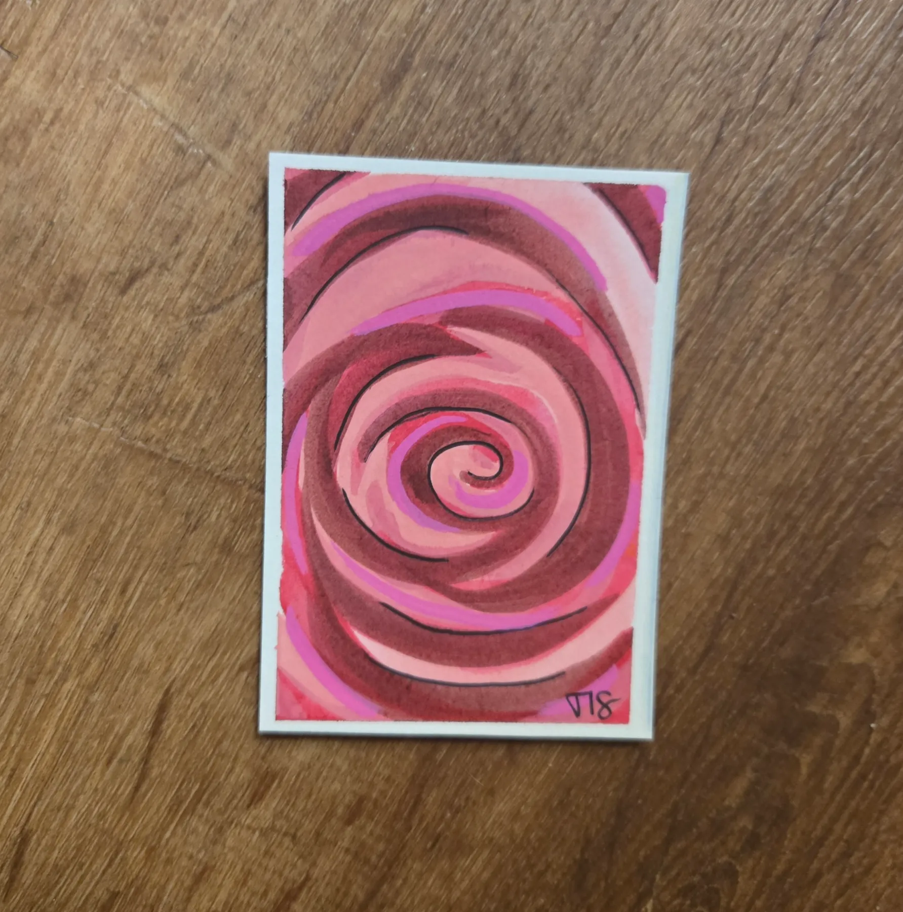 Abstract Rose aceo art card