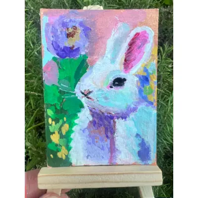 Garden Guest aceo art card thumbnail 1