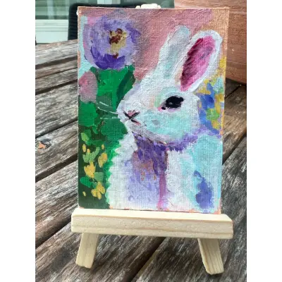 Garden Guest aceo art card thumbnail 2