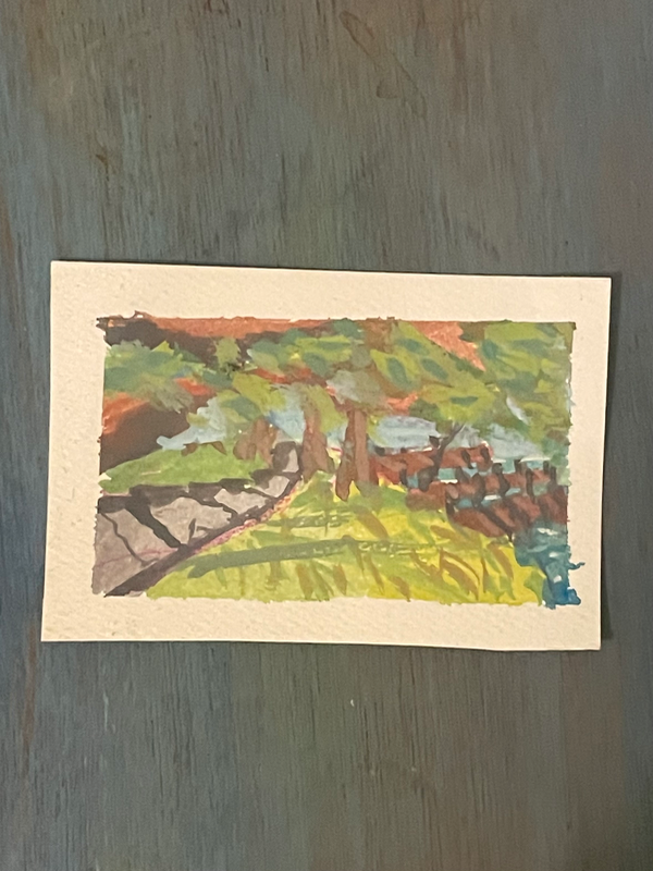A blur of nature aceo art card