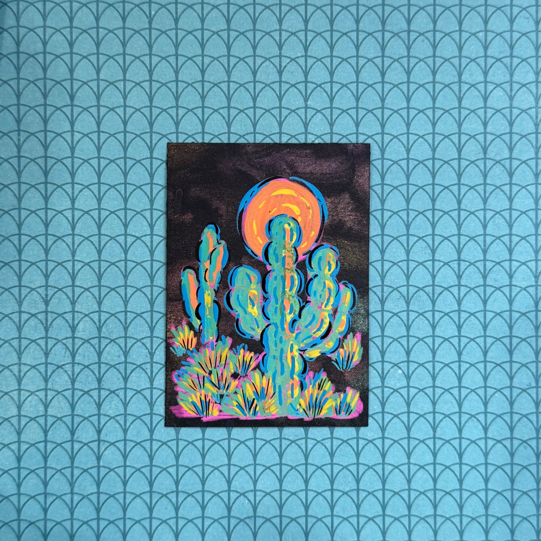 Desert Night aceo art card