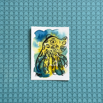 Octopus aceo art card thumbnail 1
