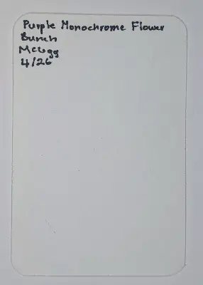 Purple Monochrome Flower Bunch aceo art card thumbnail 2