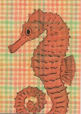 Monochrome Seahorse (3 of 3) aceo art card thumbnail 2