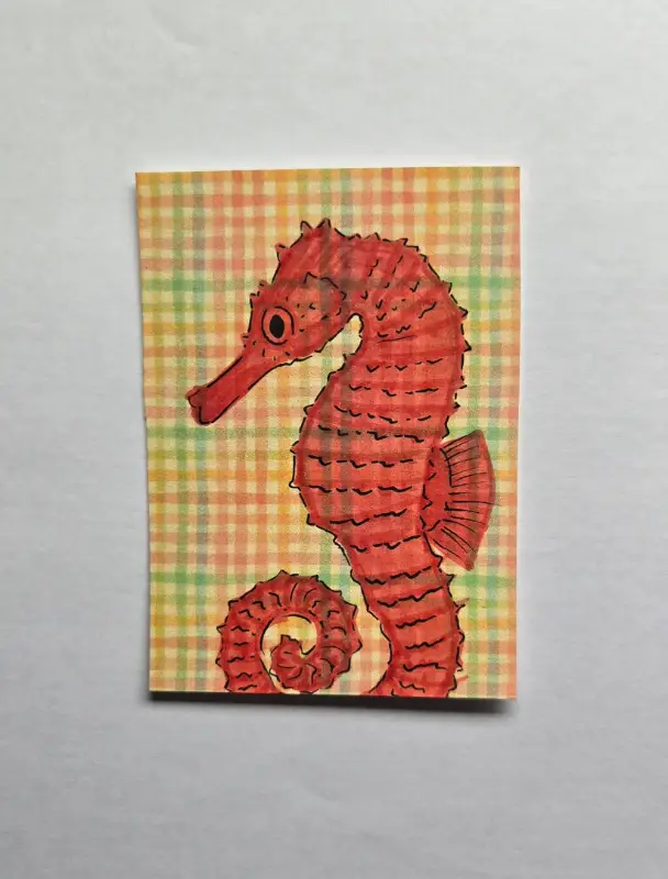Monochrome Seahorse (3 of 3) aceo art card