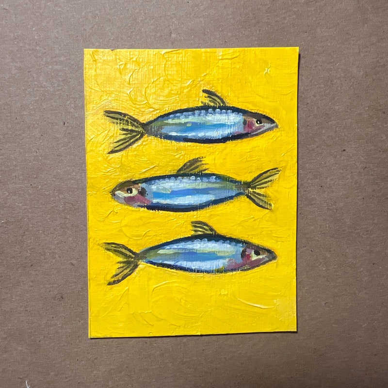 Sardines aceo art card