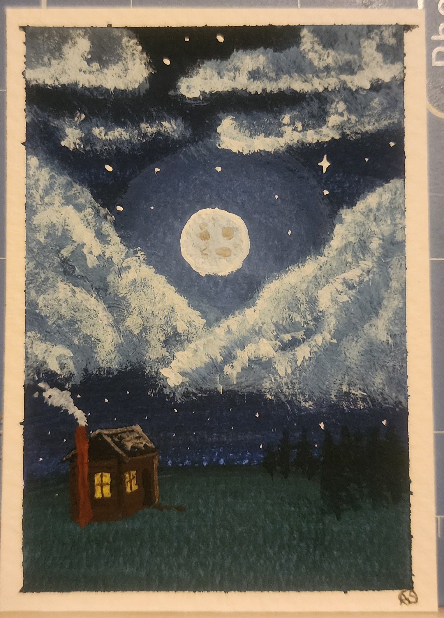 Night Clouds aceo art card thumbnail 1