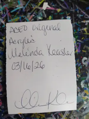 Moon stars acrylic aceo art card thumbnail 2