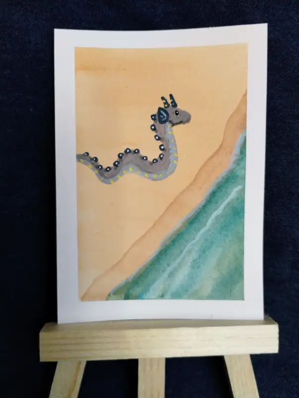 By The Seashore aceo art card