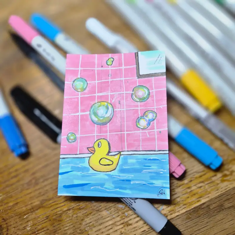 Bath Time aceo art card