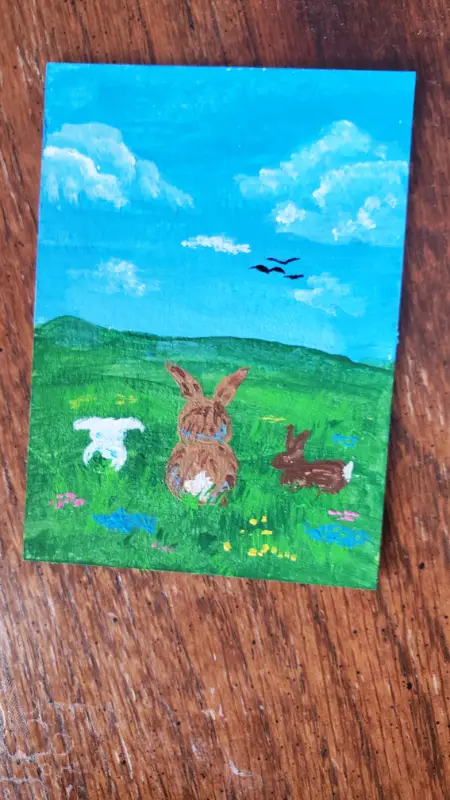 Spring Bunnies dragonsarthoard aceo art card