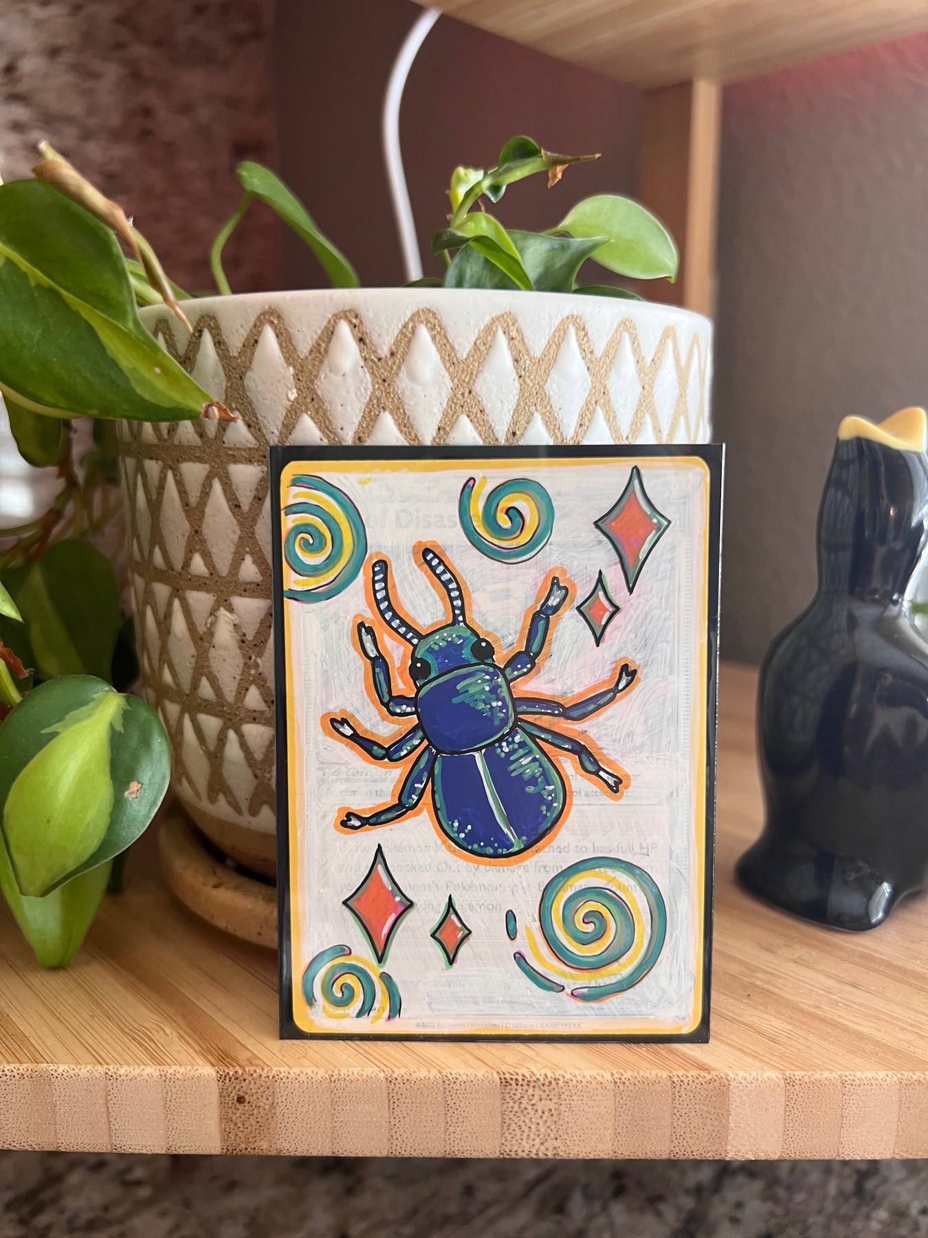 ACEO death feigning beetle 🪲 aceo art card