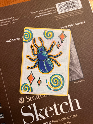 ACEO death feigning beetle 🪲 aceo art card thumbnail 2