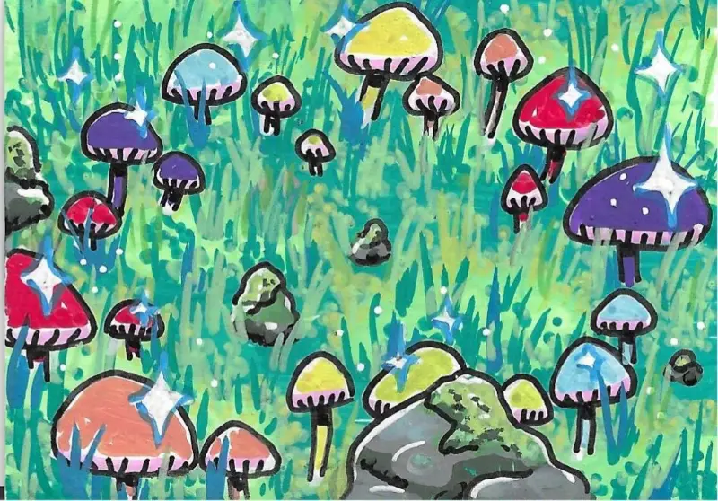 Gay Fairy Circle aceo art card