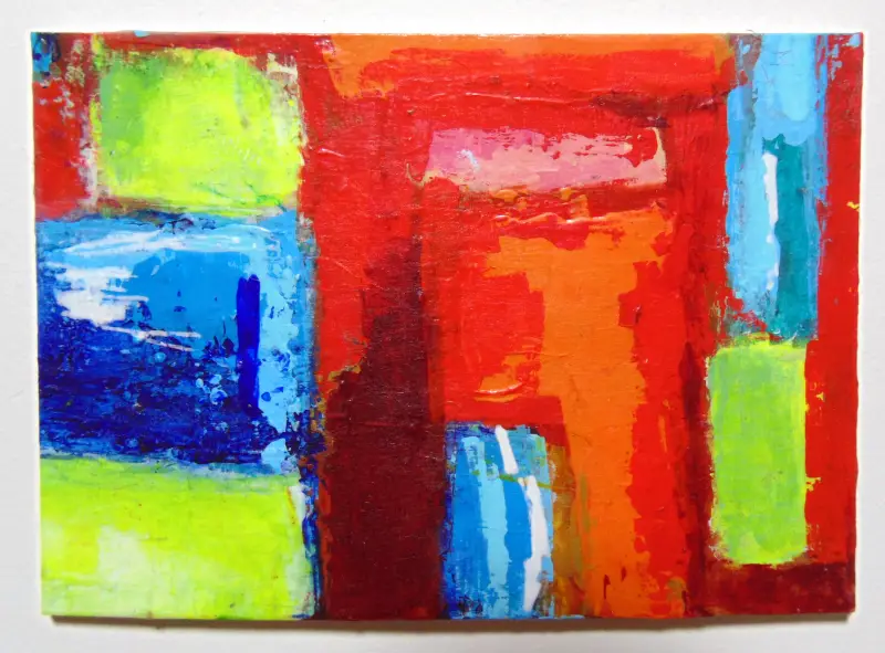 Albuquerque Cityscape painting original art acrylic ACEO aceo art card