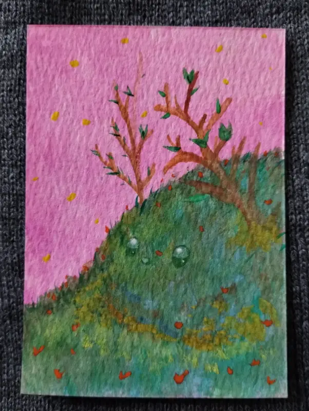 Quiet Hill aceo art card
