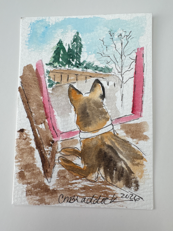 Doorbell aceo art card