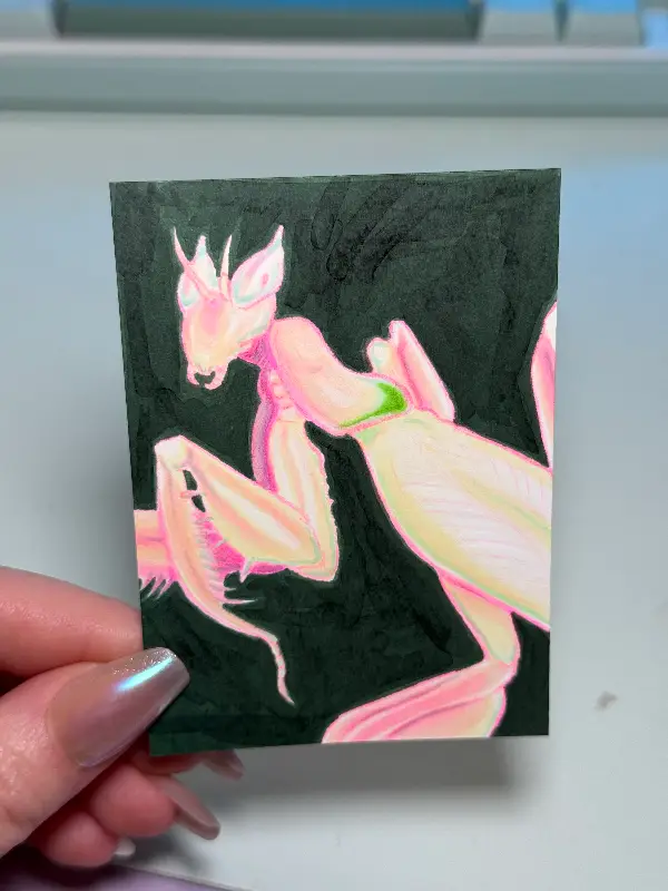 Orchid Mantis aceo art card