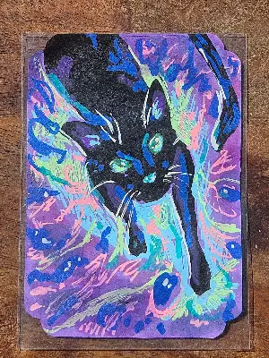 Void Cat aceo art card thumbnail 1