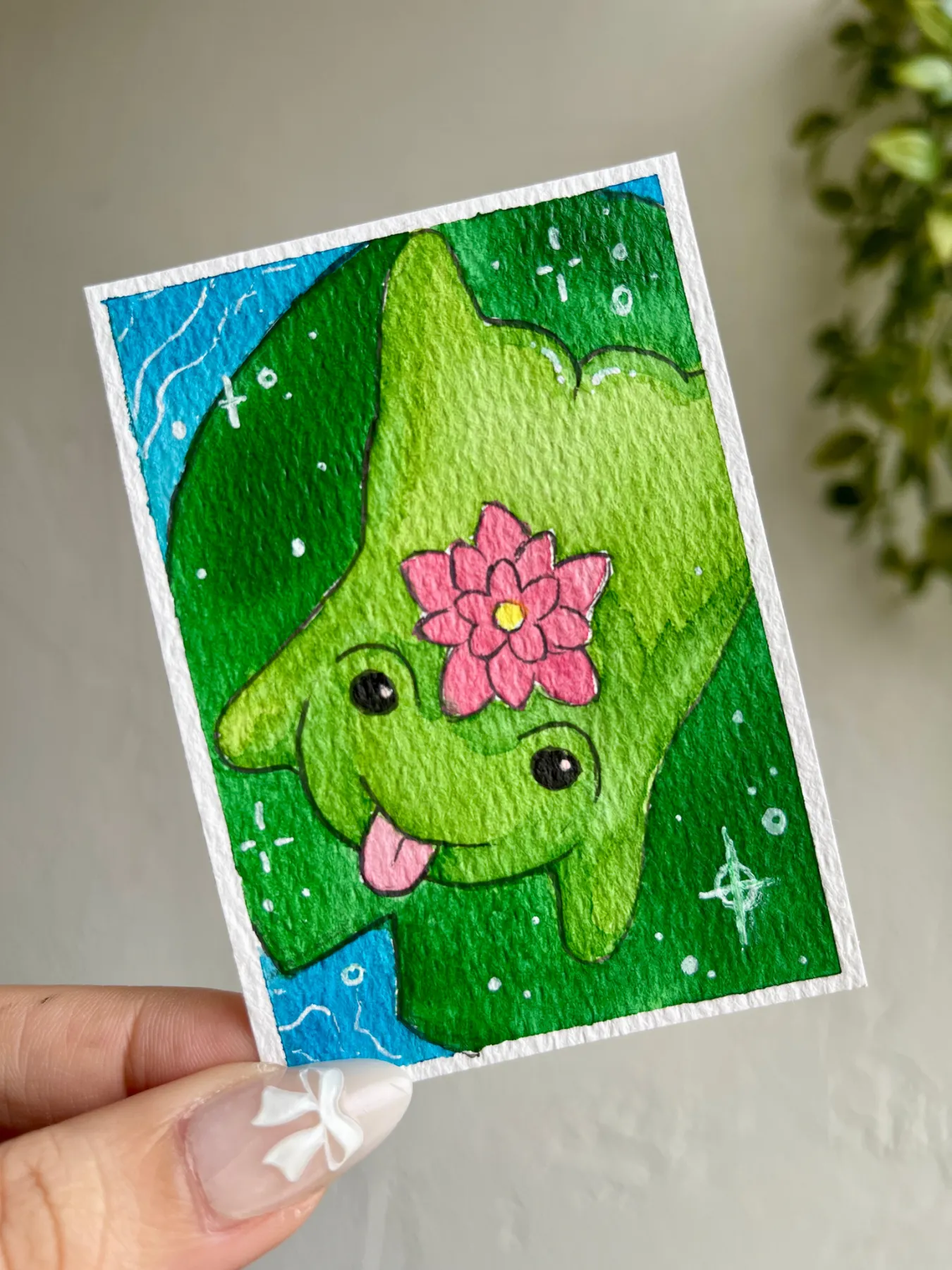 Silly Frog aceo art card