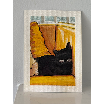 ACEO original, Emily sleeping 3 aceo art card thumbnail 3