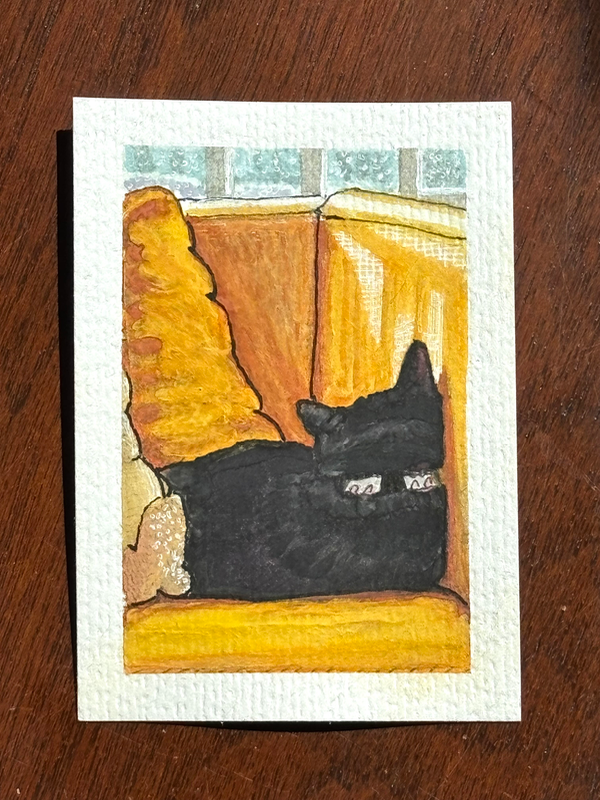 ACEO original, Emily sleeping 3 aceo art card