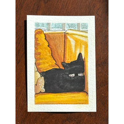 ACEO original, Emily sleeping 3 aceo art card thumbnail 1