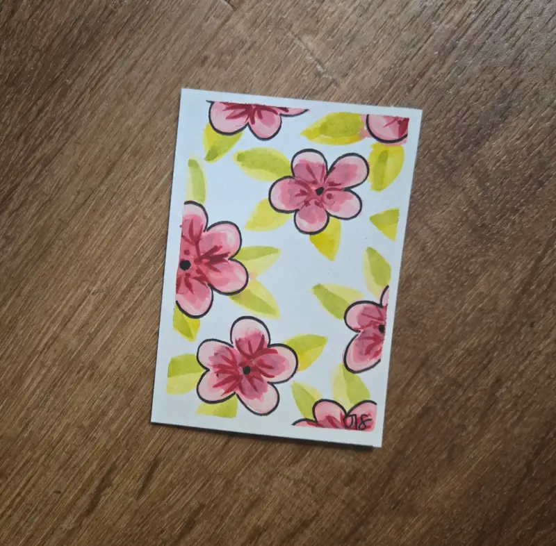 Cherry Blossom aceo art card