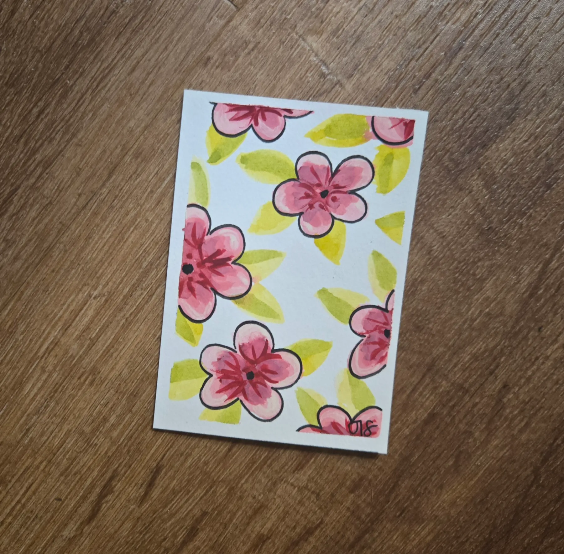 Cherry Blossom aceo art card