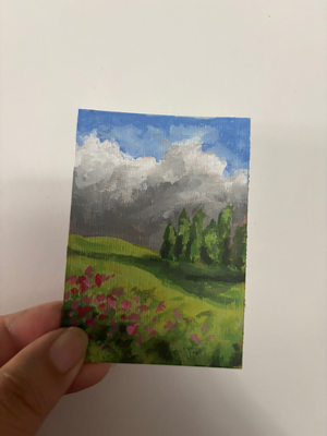 Acrylic Painting “Spring Is Coming” aceo art card thumbnail 2