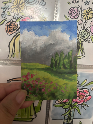 Acrylic Painting “Spring Is Coming” aceo art card thumbnail 1