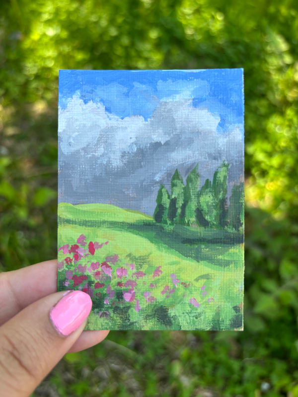 Acrylic Painting “Spring Is Coming” aceo art card