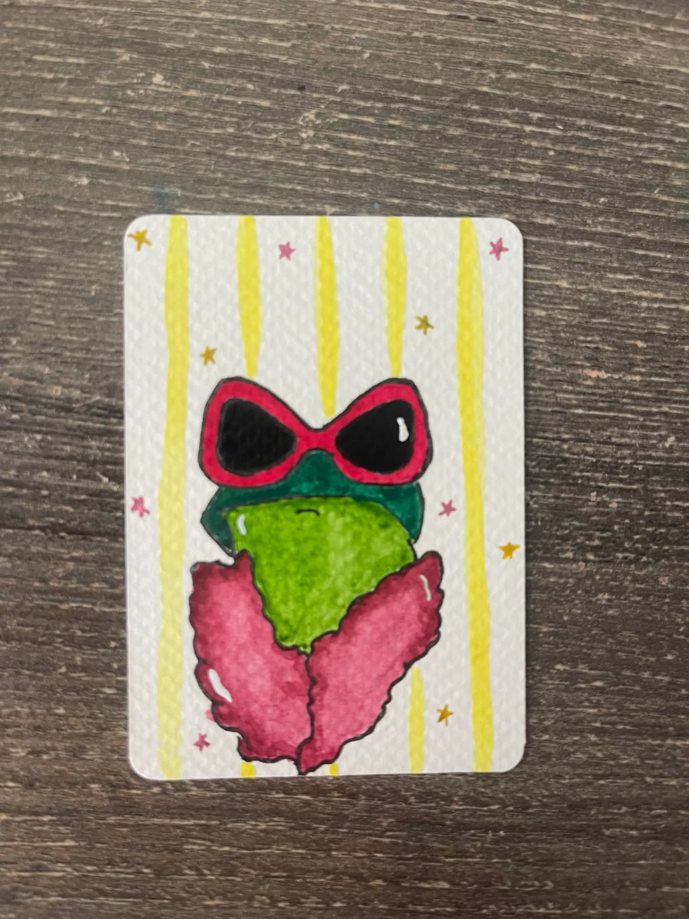 Diva Frog aceo art card