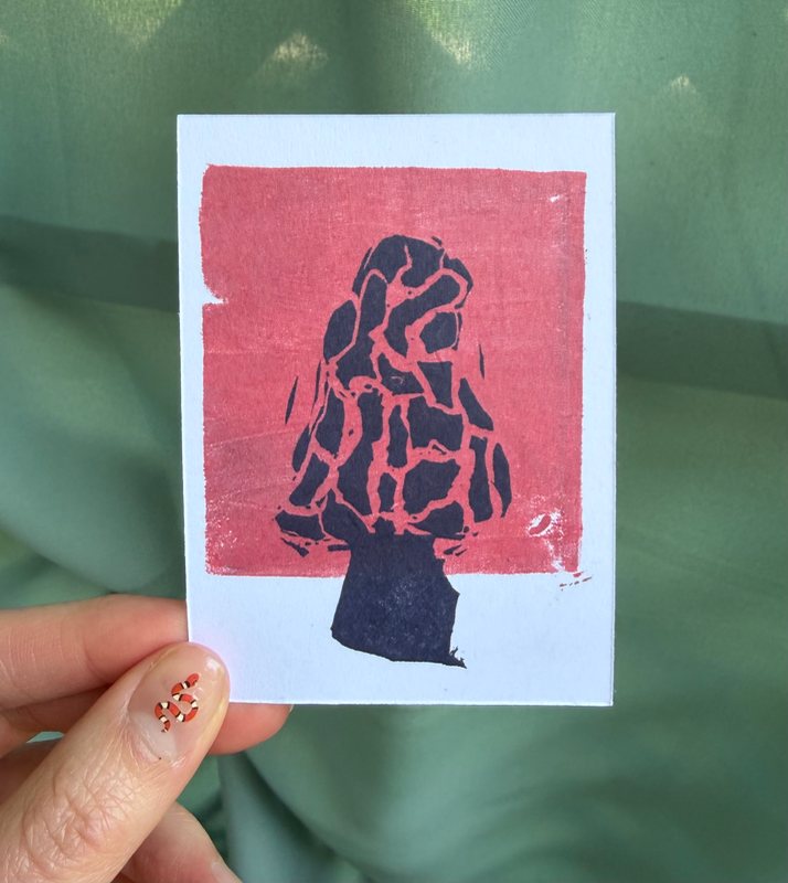 Bleeding Morel aceo art card