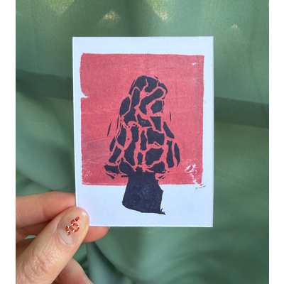Bleeding Morel aceo art card thumbnail 1