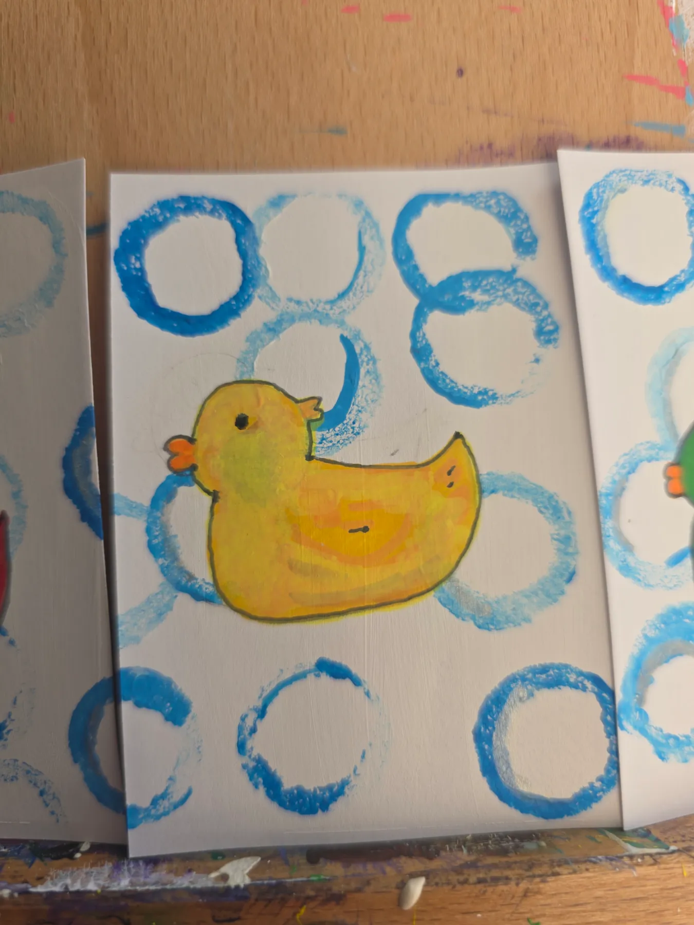 Bubble Ducky Yellow aceo art card