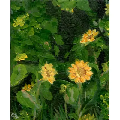 Sunflowers aceo art card thumbnail 1