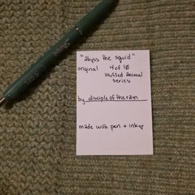 Abyss the Squid aceo art card thumbnail 2