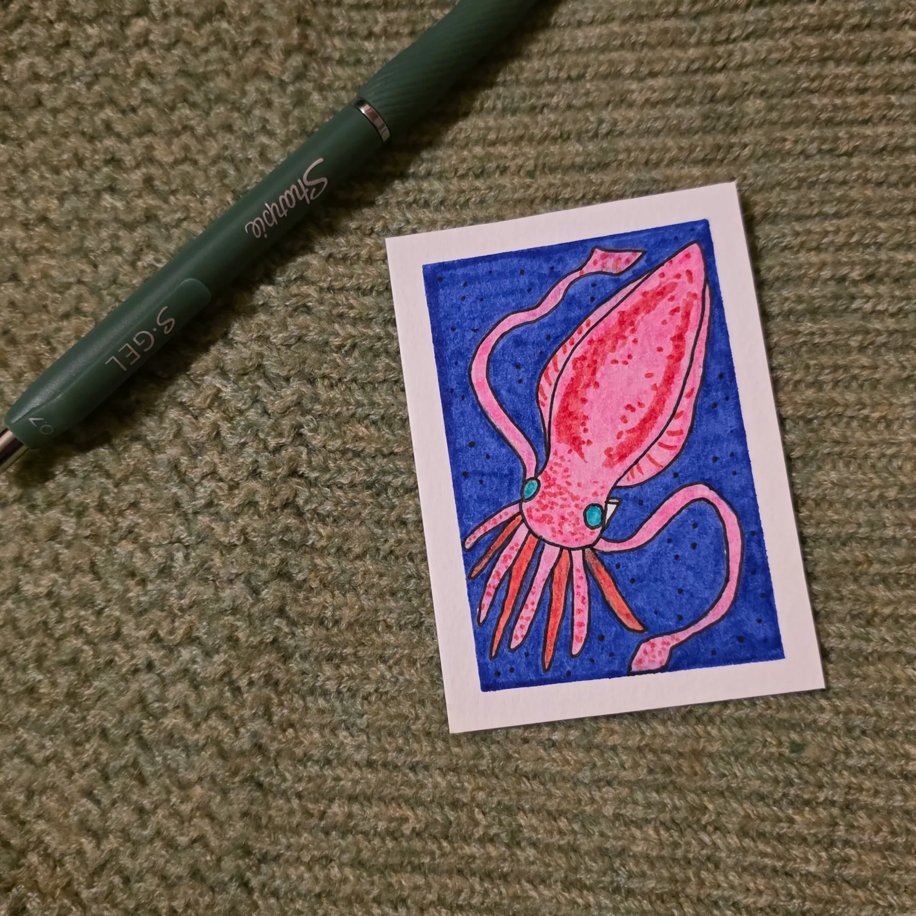 Abyss the Squid aceo art card