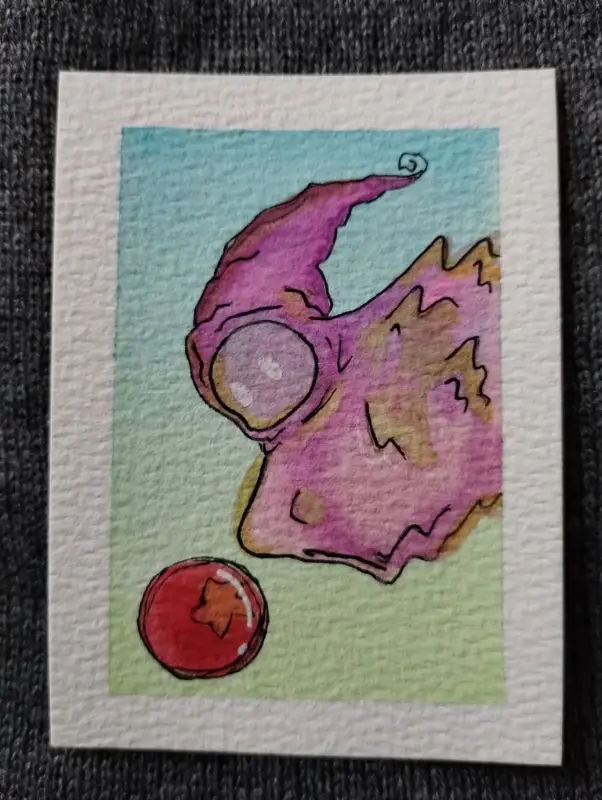 Child-like aceo art card