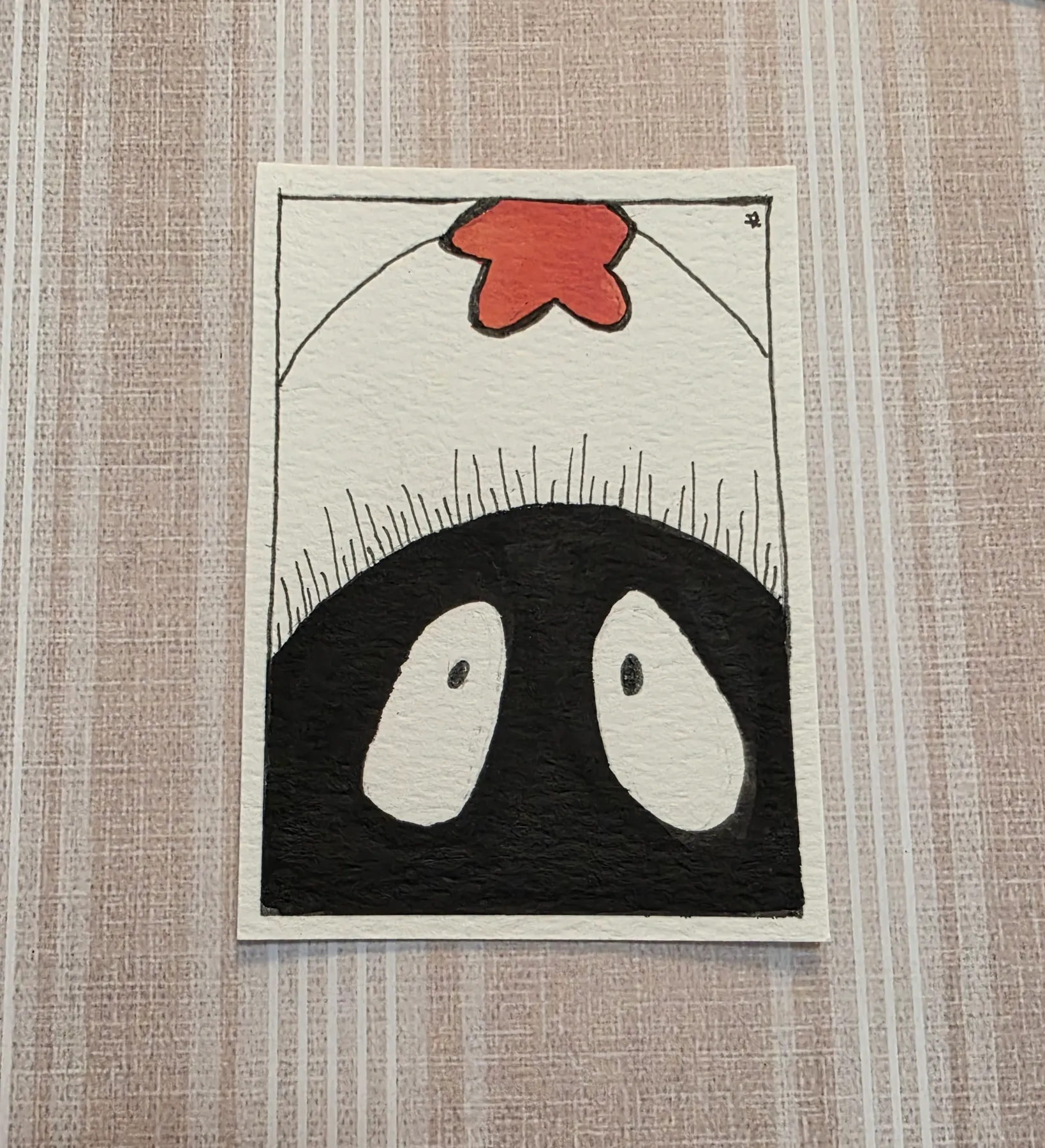 Original aceo. Soot ball. aceo art card
