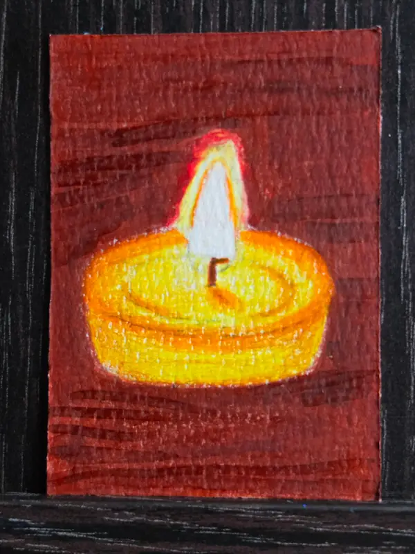 Tea Light aceo art card