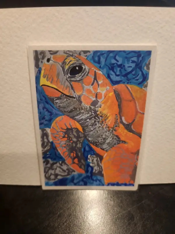 Sea Turtle aceo art card
