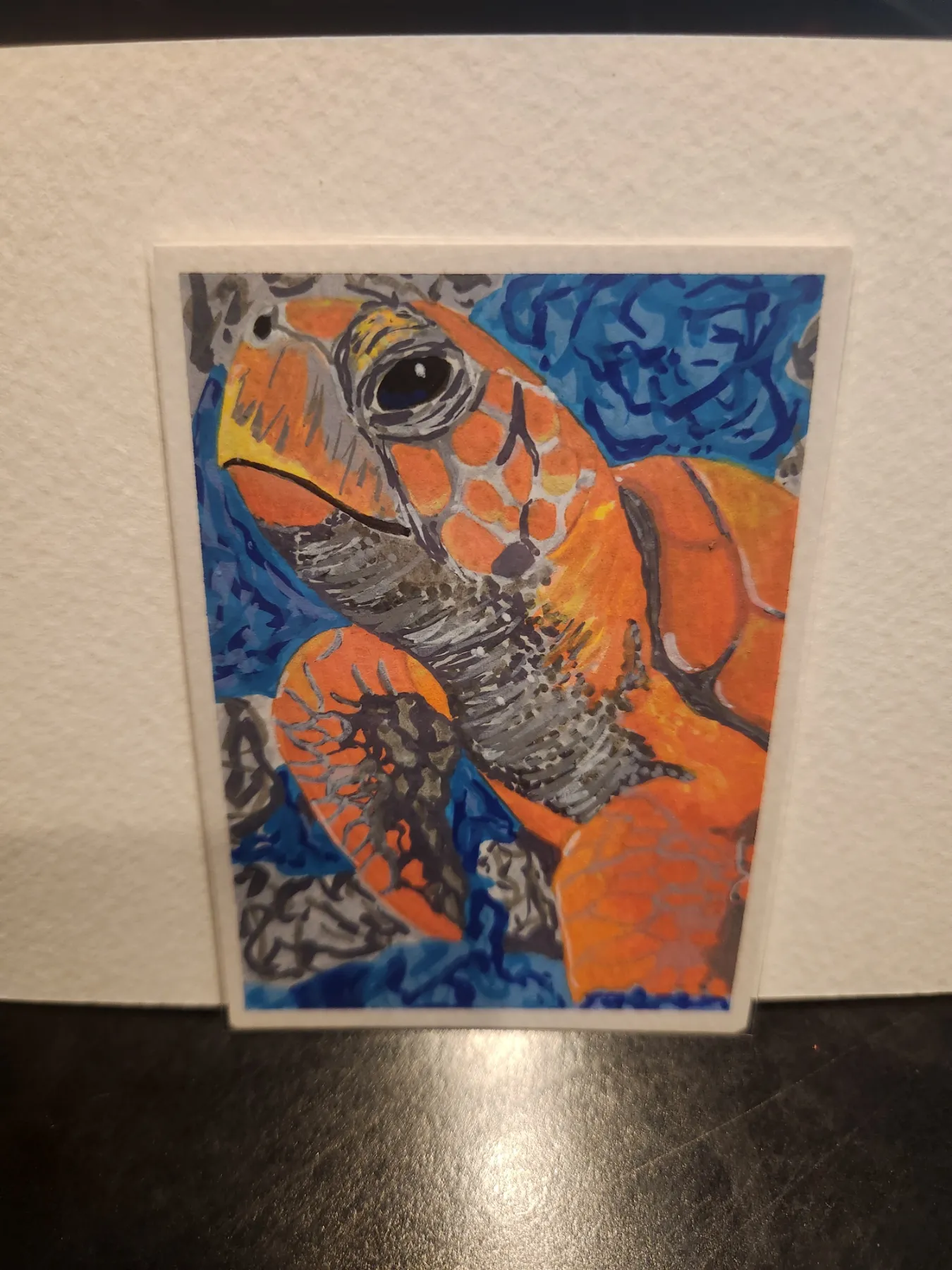 Sea Turtle aceo art card